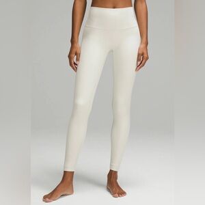 LULULEMON Align High-Rise Ribbed Leggings Tight 28" Shine - Bone Ivory NWT